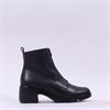 Pepe Saenz Sofia Front Zip Heel Boot - Black Leather